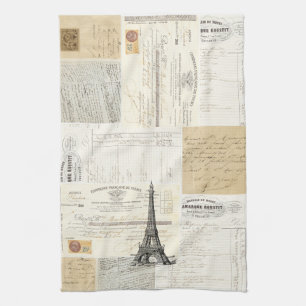 Serviette de cuisine française vintage d'éphém