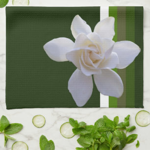 Serviette de cuisine - Gardenia on Stripes