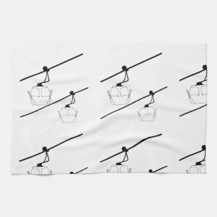 Serviette de cuisine gondole noire et blanche