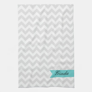 Serviette de cuisine grise faite sur commande de