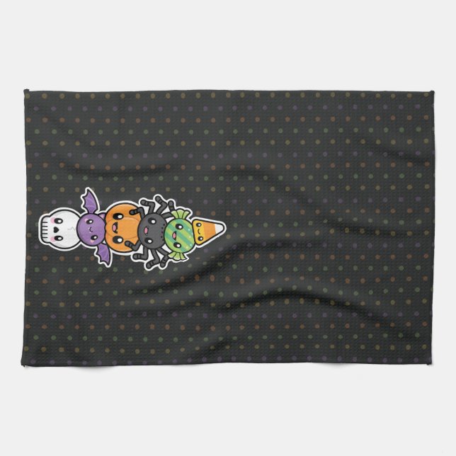 Serviette de cuisine Halloween Traits (Horizontal)
