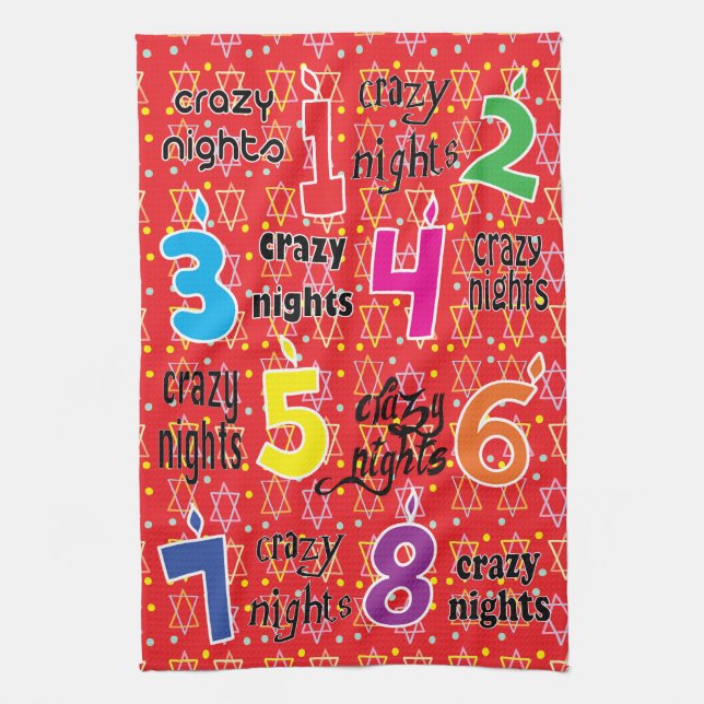 Serviette de cuisine "Hanoukka/8 Crazy Nights" Ser (Vertical)