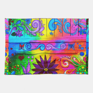serviette de cuisine hippie des années 70
