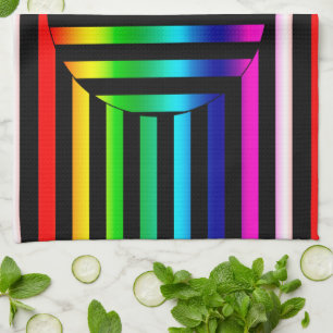 Serviette de cuisine - Illusion optique rayée