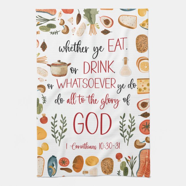 Serviette de cuisine inspirante avec verse bibliqu (Vertical)