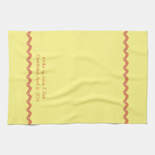 Serviette de cuisine jaune-orange de thé de
