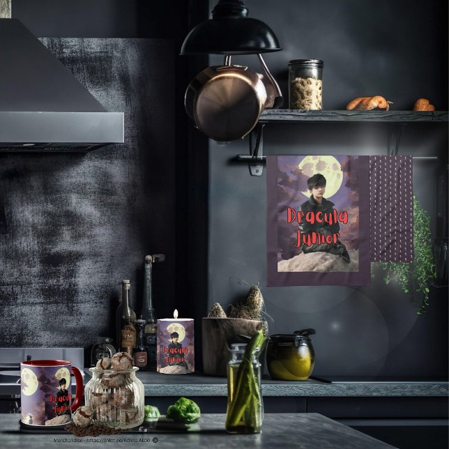 Serviette de cuisine junior Dracula (DJ Kitchen Towels, Mug & Candle designed by Poet Adiela Akoo. Browse my store for more gr8t finds...)