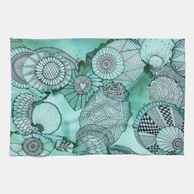 Serviette de cuisine juste Turquoise (Horizontal)