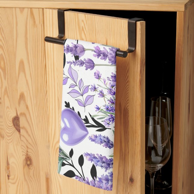 Serviette de cuisine Lavender Love (Pliage en tiers)