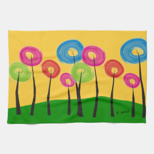 Serviette de cuisine lunatique d'arbres