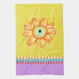 Serviette de cuisine mexicaine Tournesol jaune vio