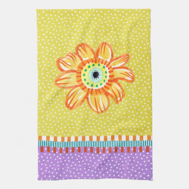 Serviette de cuisine mexicaine Tournesol jaune vio (Vertical)