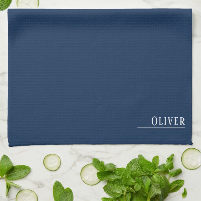 Serviette de cuisine monogramme personnalisée (Plié)