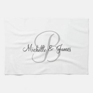 Serviette de cuisine monogramme personnalisée pour