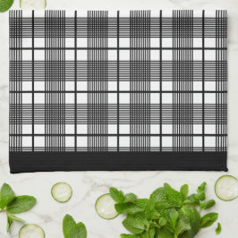 Serviette de cuisine Motif à plaid noir et blanc