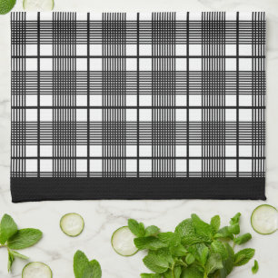 Serviette de cuisine Motif à plaid noir et blanc
