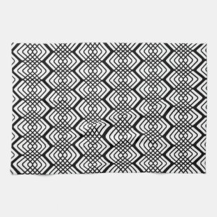 Serviette de cuisine Motif de gaufre noire et blan