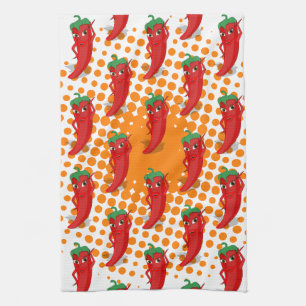 Serviette de cuisine Motif en caricature Red Peppe
