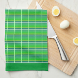 Serviette de cuisine Motif Retro Green White Plaid