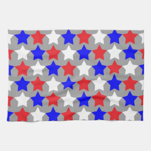 Serviette de cuisine motif rouge, blanche et bleue