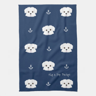 Serviette de cuisine nautique de chiot de Maltipoo