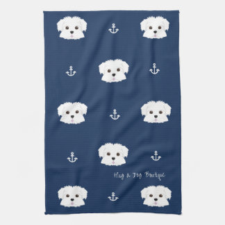 Serviette de cuisine nautique de chiot de Maltipoo
