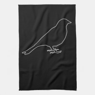 Serviette de cuisine noire d'oiseau