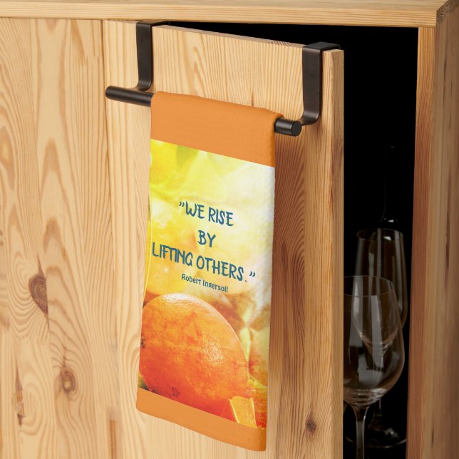 Serviette de cuisine "Nous nous levons en levant l (Pliage en tiers)