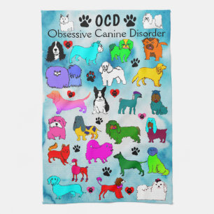 Serviette de cuisine OCD Obsessive Canine Disorder