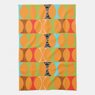 Serviette de cuisine orange moderne de motif de la