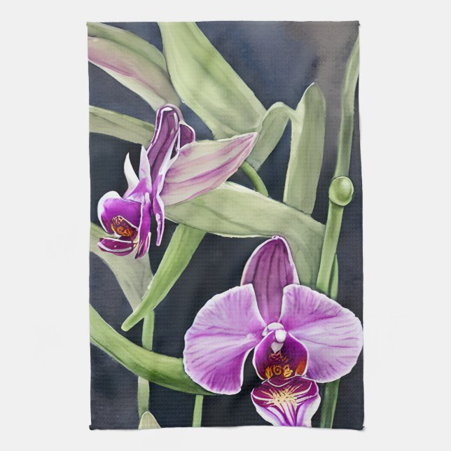 Serviette de cuisine orchidée (Vertical)