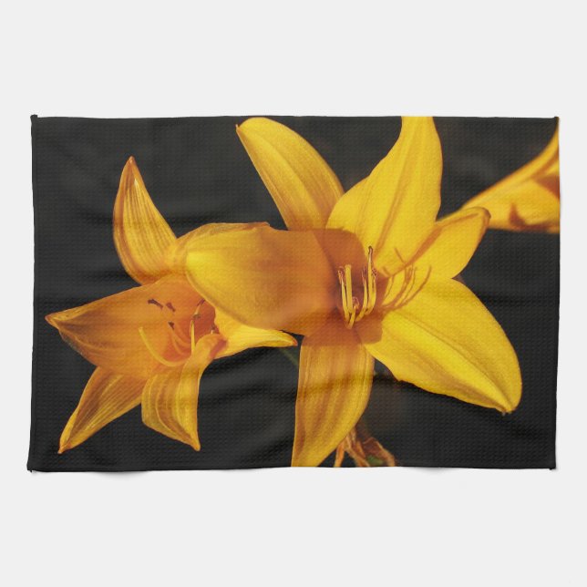 Serviette de cuisine orchidée jaune (Horizontal)