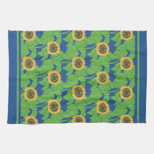 Serviette de cuisine ou de thé - Tournesols d'or