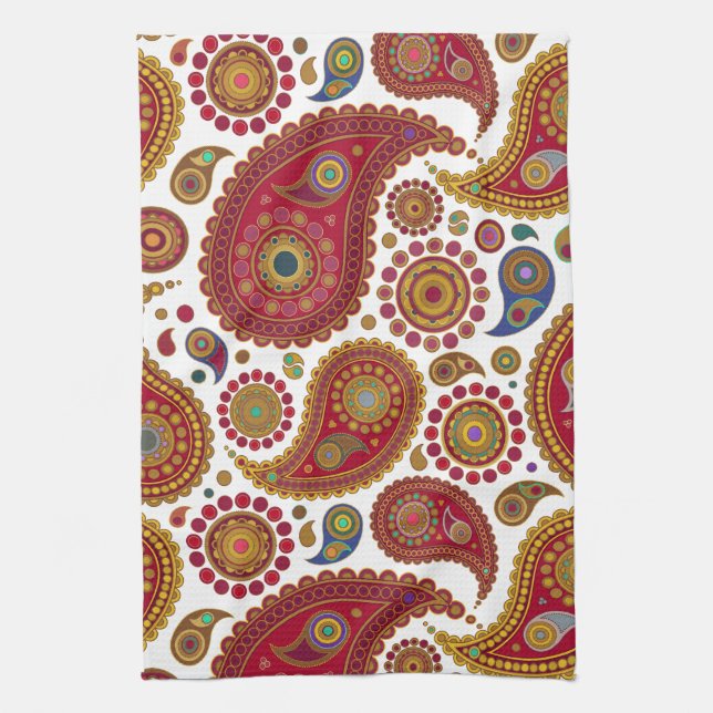 Serviette de cuisine Paisley exotique (Vertical)