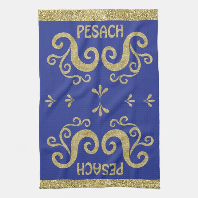 Serviette de cuisine "Passover Pesach Gold" (Vertical)