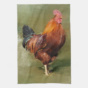 Serviette de cuisine peinte par huile de poulet -