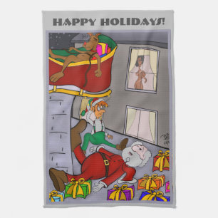 Serviette de cuisine père Noël Accident