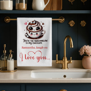 Serviette de cuisine personnalisée avec citation d