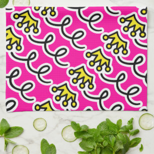 Serviette de cuisine personnalisée avec couronne p