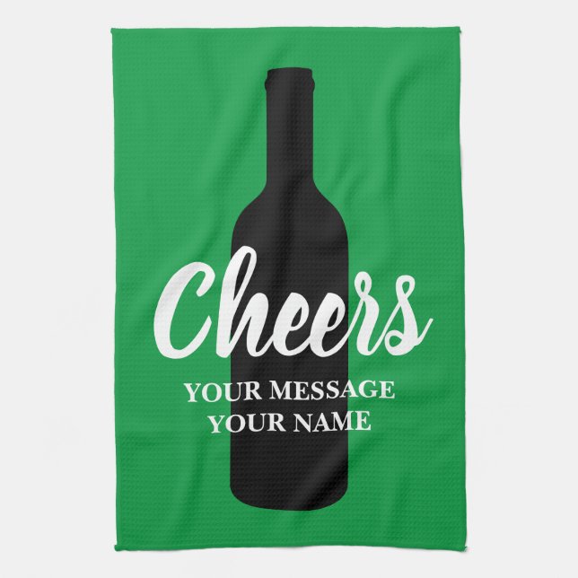 Serviette de cuisine personnalisée avec silhouette (Vertical)