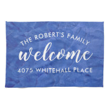 Serviette de cuisine personnalisée bleu marine mod