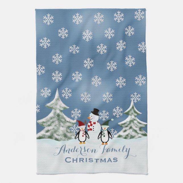Serviette de cuisine personnalisée de bonhomme de (Vertical)