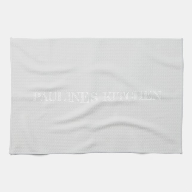 Serviette de cuisine personnalisée gris clair simp (Horizontal)
