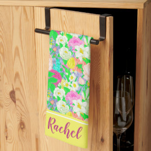 Serviette de cuisine personnalisée jardin de print