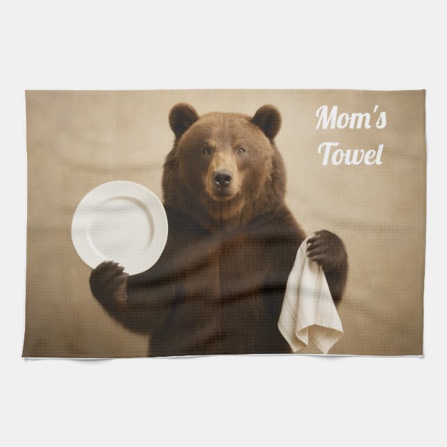 Serviette de cuisine personnalisée pour l'ours de  (Horizontal)