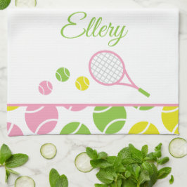Serviette de cuisine personnalisée Preppy Tennis