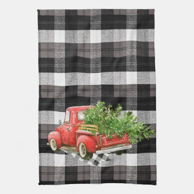 Serviette de cuisine personnalisée XMAS Camion Baf (Vertical)