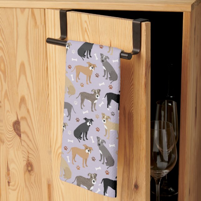 Serviette de cuisine Pitbull Paws and Bones (Pliage en tiers)