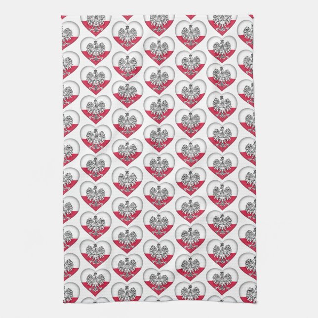 Serviette de cuisine polonaise d'amour (Vertical)