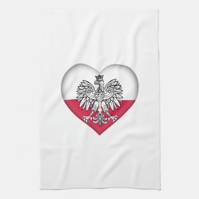 Serviette de cuisine polonaise d'amour (Vertical)